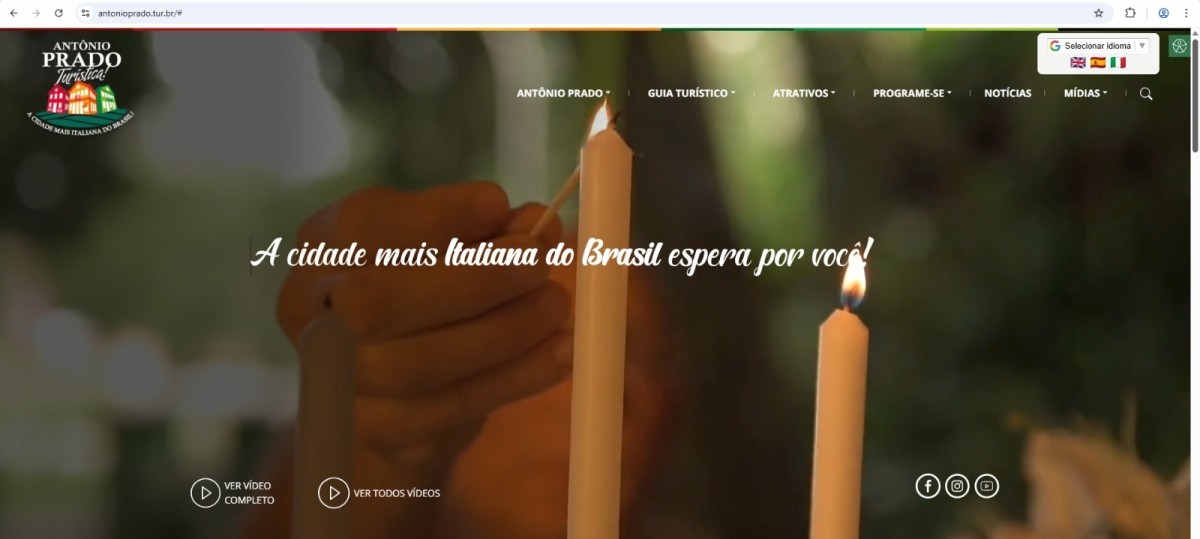 Site do Turismo de Antônio Prado agora disponível em quatro idiomas